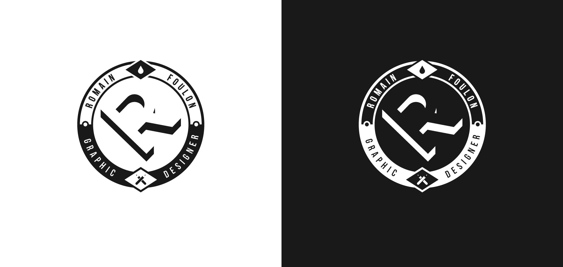 Présentation du logo en noir et blanc.