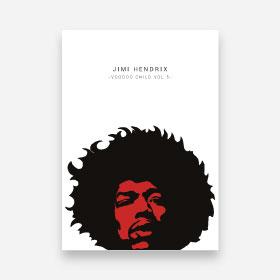 Couvertures de livres biographique sur la vie de l’artiste Jimi Hendrix.